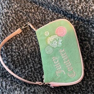 Juicy Couture Mint Green Mini Purse with Pink Trim Y2k vintage inspired